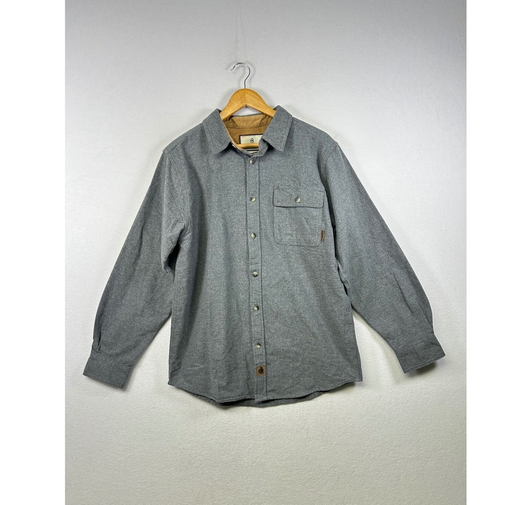 Legendary Whitetails Buck Camp Flannel Shirt Jacket Gray Mens‎ Medium